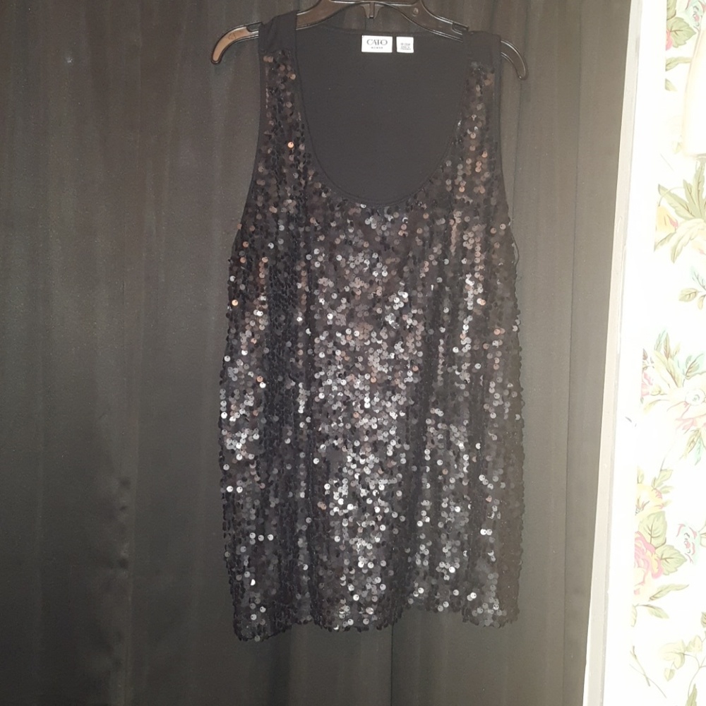 Black sequins tank top